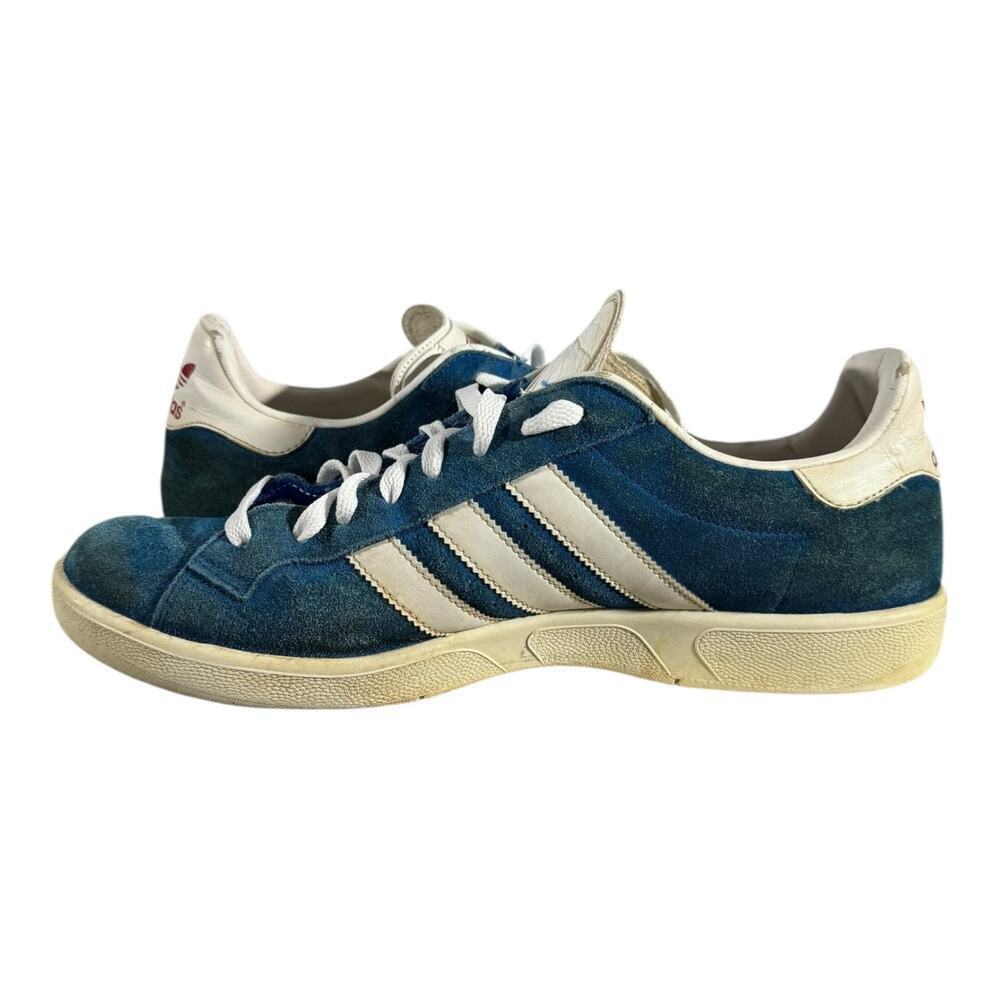 adidas Grand Prix Suede Blue White Classic Tennis Sneakers Men’s 11.5 Vintage - Picture 6 of 8